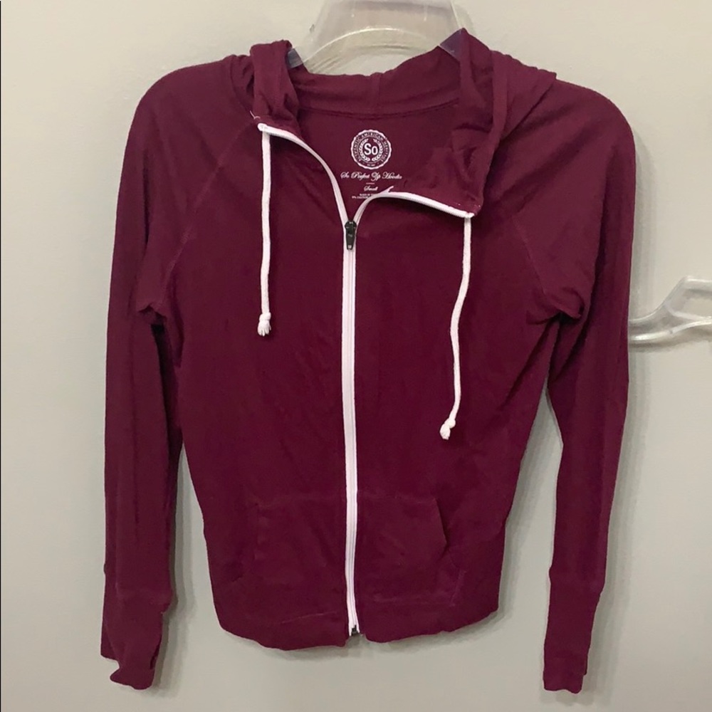 Burgundy Zip-Up Hoodie